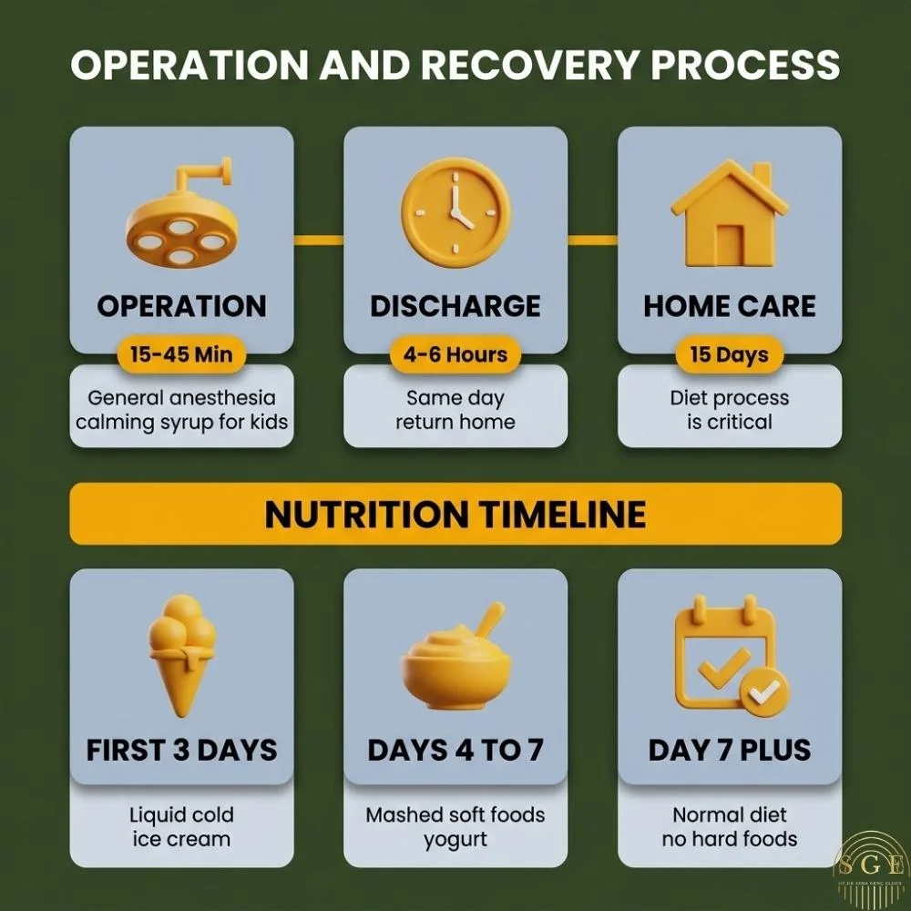 How long to stay at home after a tonsillectomy